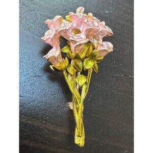 Vintage Bouquet Bunch Roses Resin Brooch Pin B45